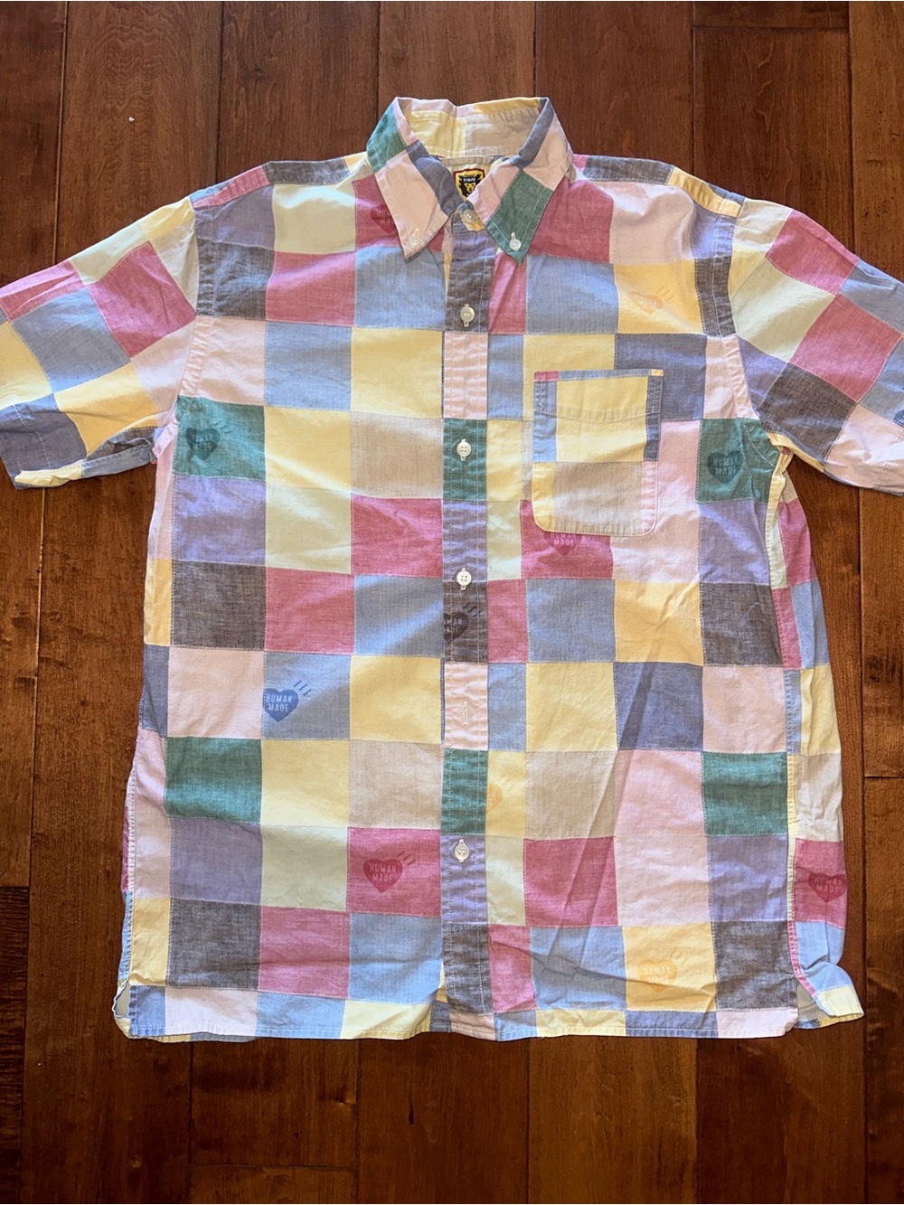 Human Made Pastel Check Short-Sleeve Button-Down Shirt - Multicolor size M